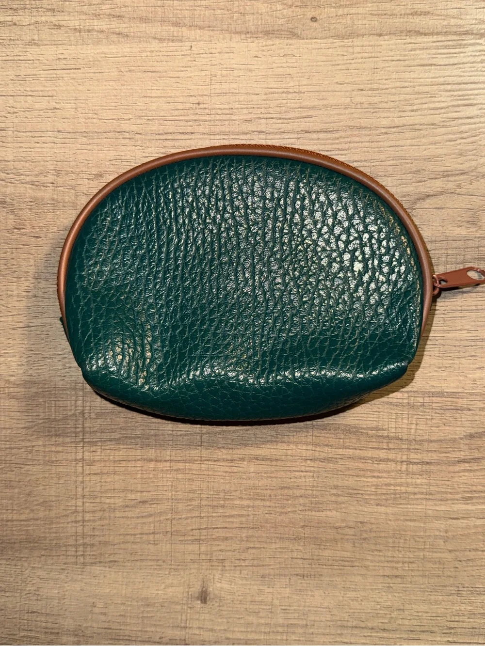 Vintage 3-Piece Nesting Cosmetic Pouch Set - Forest Green & Tan